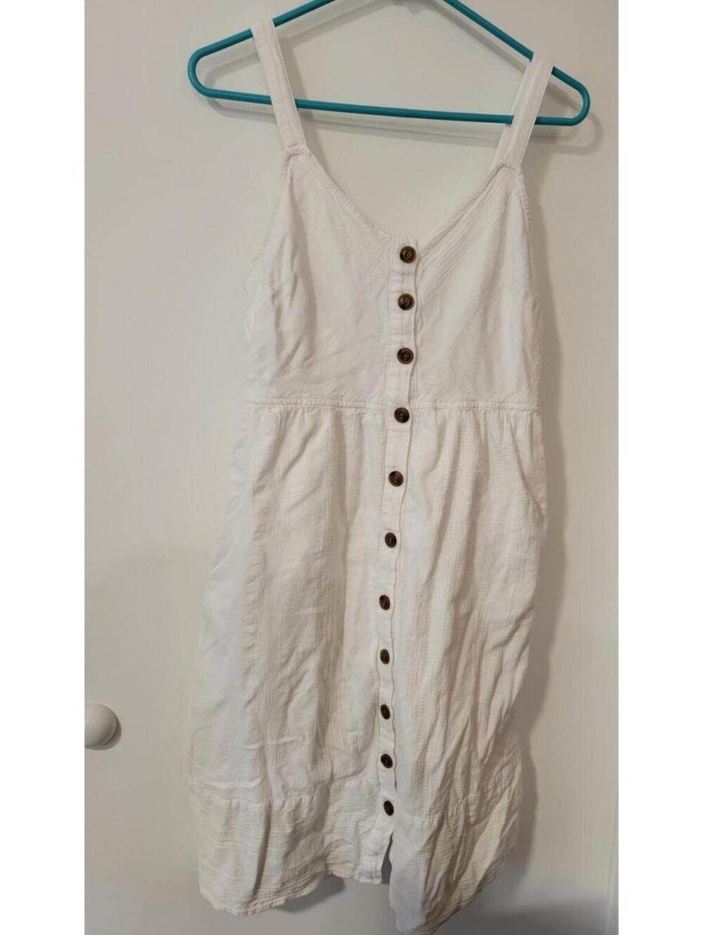 Universal Thread White Button-Front Midi Dress Medium